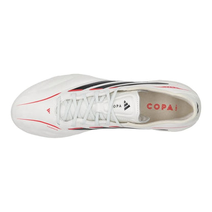 top view of the adidas Copa Pure Elite IV FG Born For Goals in White/Black/Red colorway