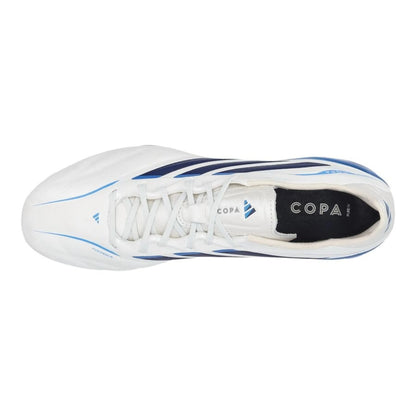 top view of the adidas Copa Pure IV Elite FG in White/Blue from the Chaos vs Control Pack 