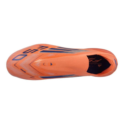 top view of the adidas F50 Elite Laceless SG in Orange from the Coral Blaze Pack