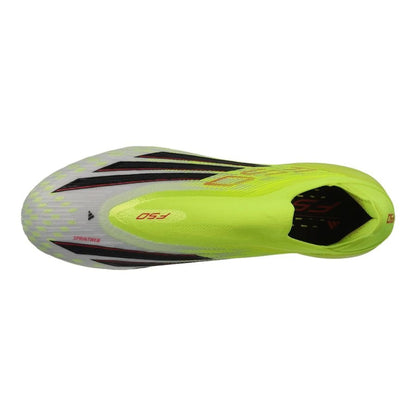 top view of the adidas F50 Elite Laceless SG in Yellow/Black from the Born For Goals Pack