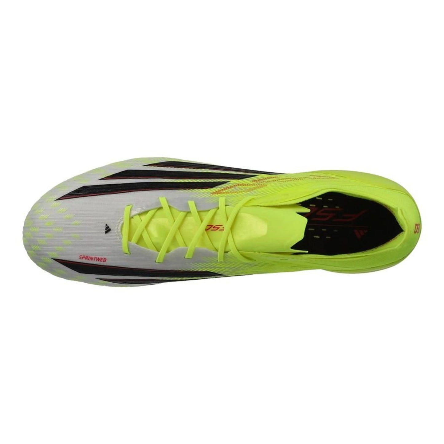 top view of the adidas F50 Elite SG Born For Goals in Yellow/Black/Red