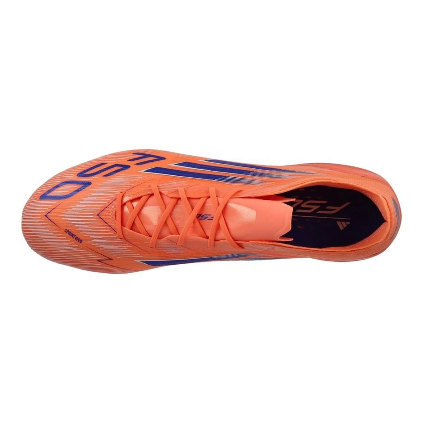 top view of the adidas F50 Elite SG in Orange from the vibrant Coral Blaze Pack