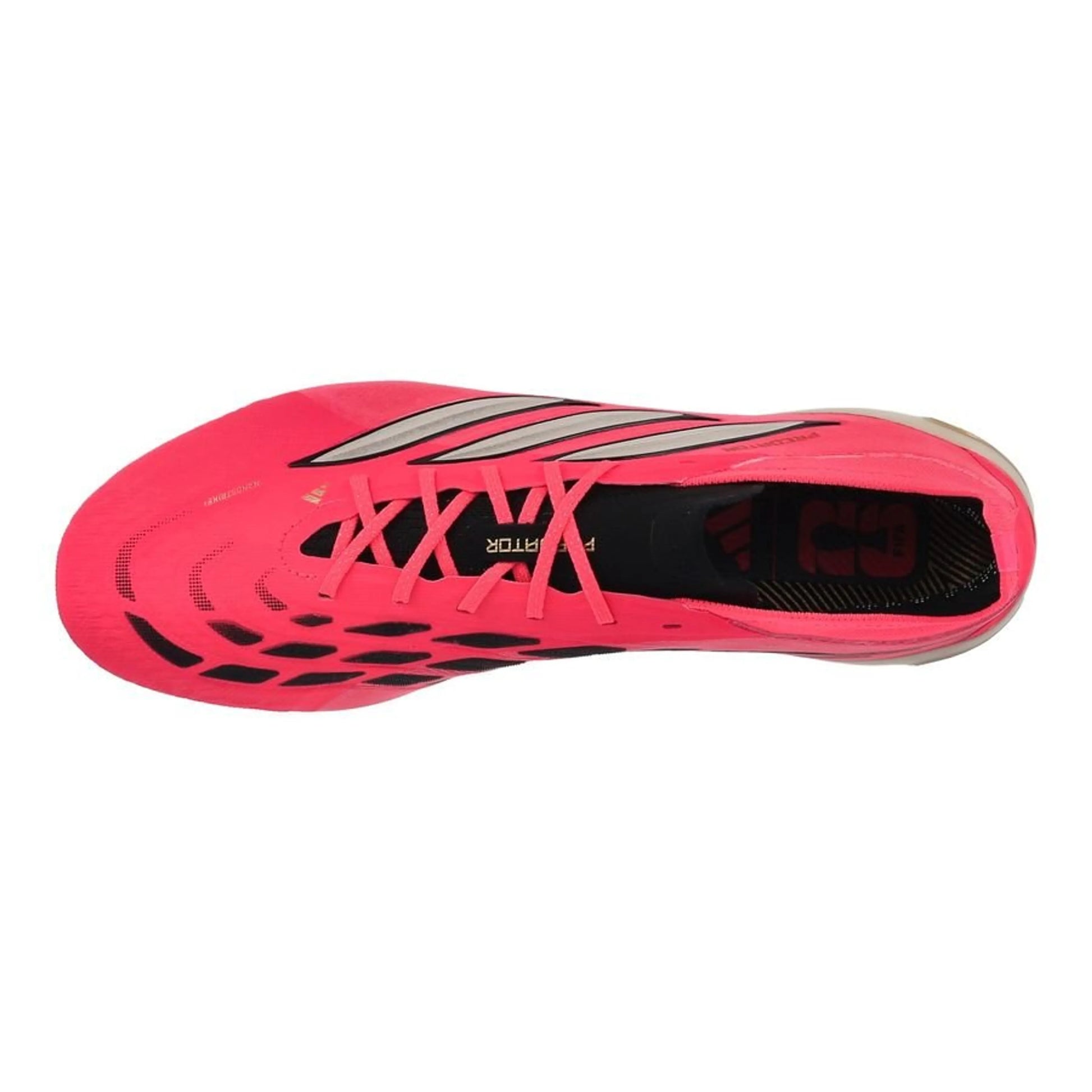 top view of the adidas Predator Elite FG in Solar Turbo / Thermal Chrome / Core Black (Road to Glory Pack)