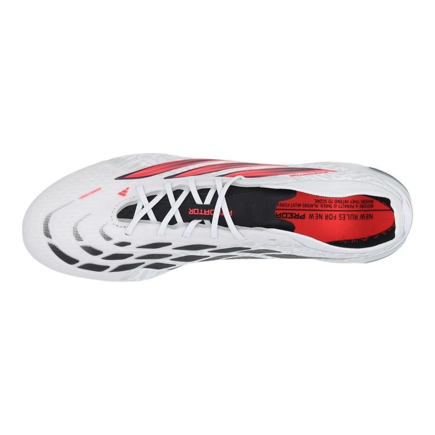 top view of the adidas Predator Elite FG in White/Red/Black from the Chaos vs Control Pack