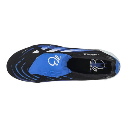 top view of the adidas Predator Elite Fold-over Tongue SG Jude Bellingham Signature Edition in Black/Blue/White