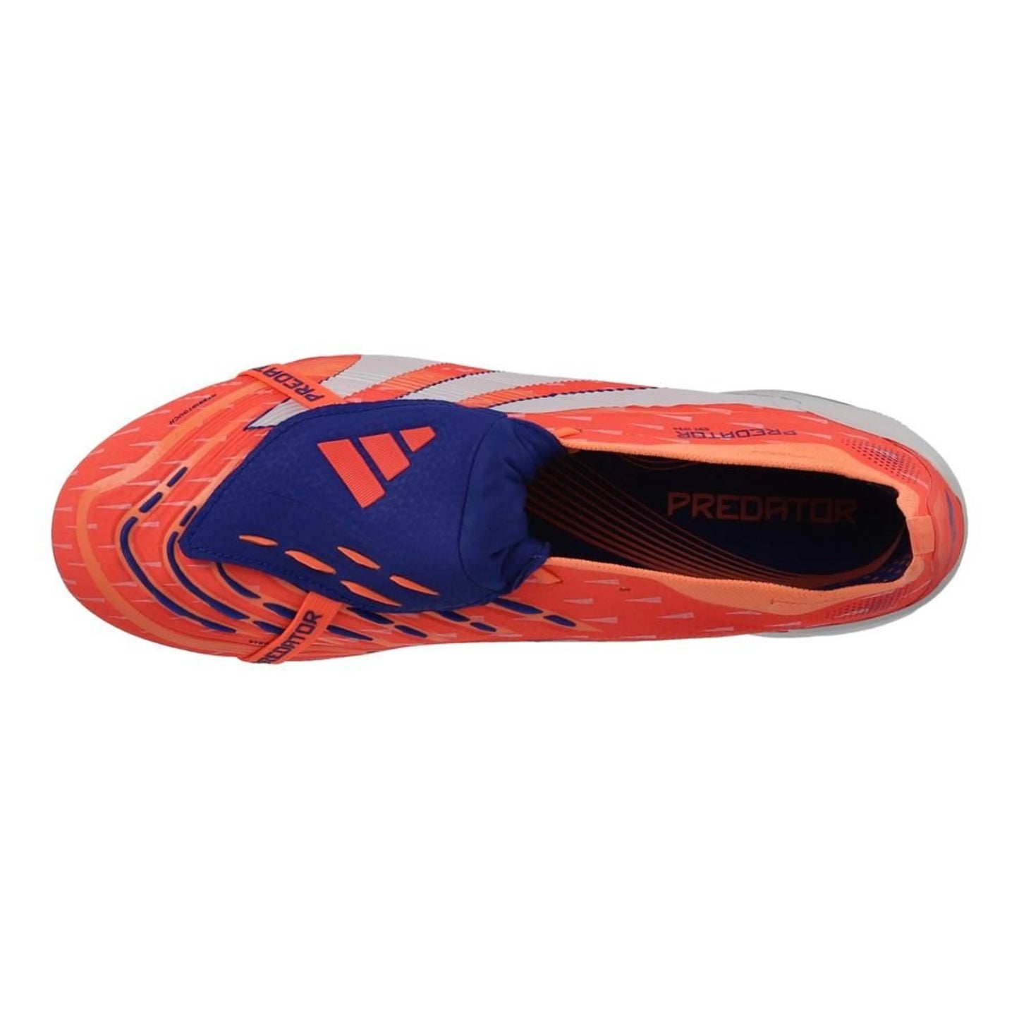 top view of the adidas Predator Elite Fold-over Tongue SG in Orange from the vibrant Coral Blaze Pack