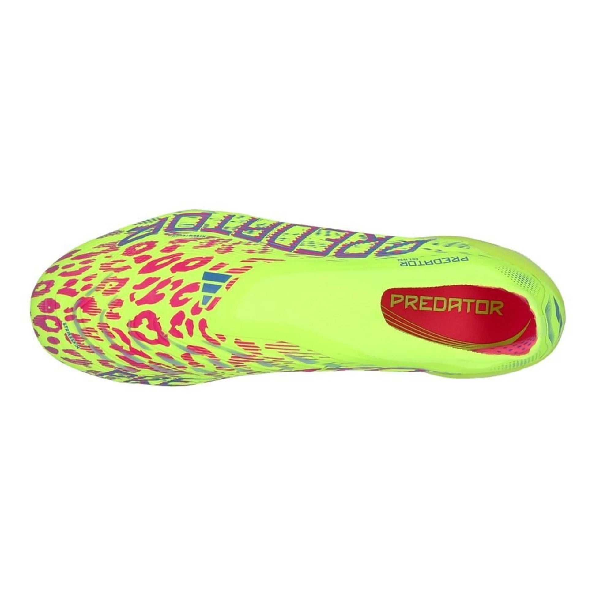 top view of the adidas Predator Elite Laceless FG "Mystic Victory" pack Lemon/Pink/Blue colorway