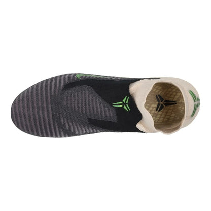 top view of the Nike Phantom 6 Elite High Cut FG Black Mamba in White/Black/Emerald colorway