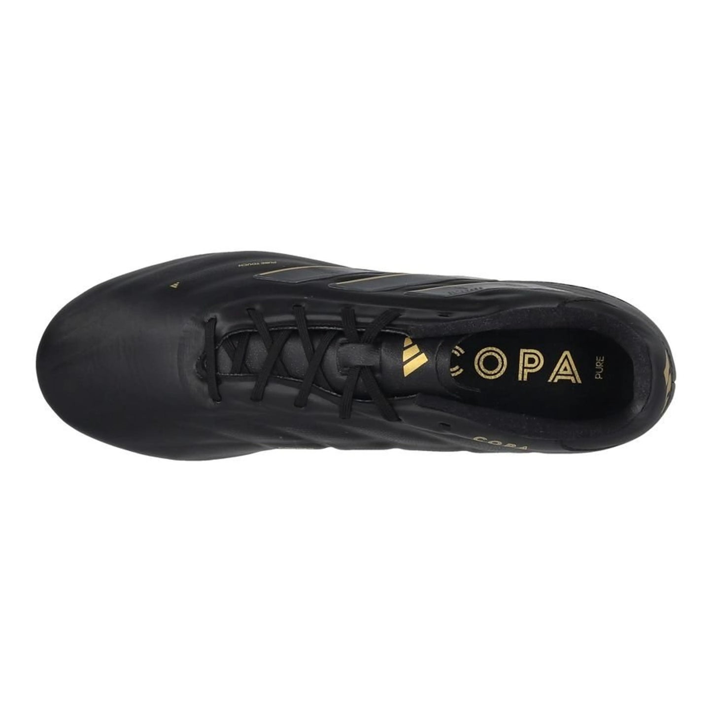 top view of the adidas Copa Pure 2 Elite FG Dark Spark pack in Black/Carbon colorway