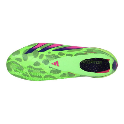 top view of the adidas Predator Elite Laceless FG "Generation Pred" pack in Green/Pink colorway